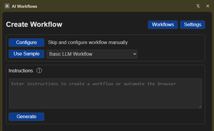 Create Workflow